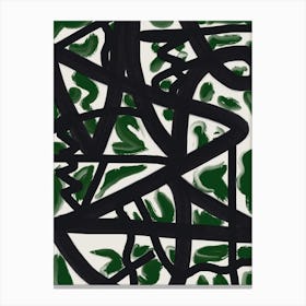Green And Black abstract Canvas Print