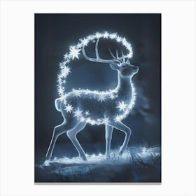 Deer In The Snow Canvas Print