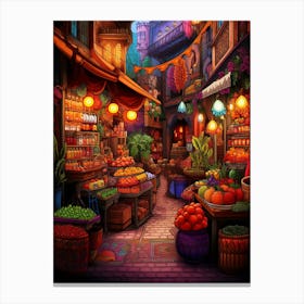 Spice Bazaar Pixel Art 4 Canvas Print