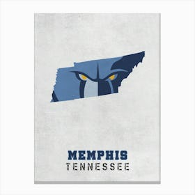 Memphis Grizzlies Memphis Tennessee State Map Canvas Print
