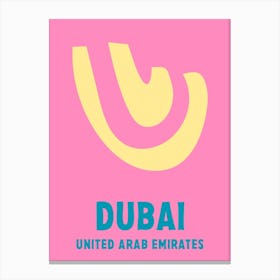 Dubai, United Arab Emirates, Graphic Style Poster 3 Canvas Print