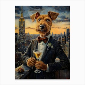 Sophisticated Airedale 2 Canvas Print