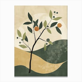 Pear Tree Minimal Japandi Illustration 2 Canvas Print