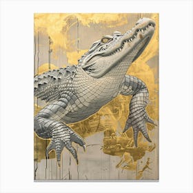 Alligator Precisionist Illustration 4 Canvas Print