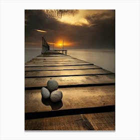 Sunset At The Pier Canvas Print