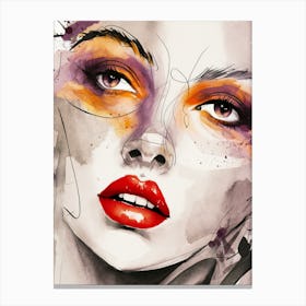 Watercolor Of A Woman 1 Canvas Print