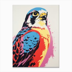 Andy Warhol Style Bird American Kestrel 4 Canvas Print