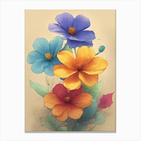 Watercolor Flowers 15 Canvas Print