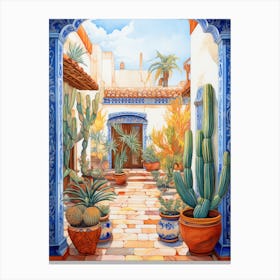 Courtyard With Cactus Canvas Print