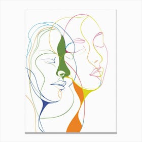 Simplicity Lines Woman Abstract Portraits 3 Canvas Print