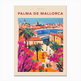 Palma De Mallorca Spain Fauvist Travel Poster Canvas Print