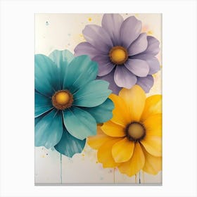 Earthy Tones Botanical Art | Elegant Hand-Painted Flowers for Home Decor Canvas Print