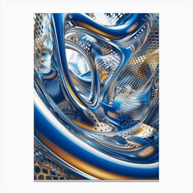 Abstract Blue And Gold 6 Canvas Print