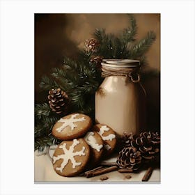 Christmas Cookies In A Jar Canvas Print