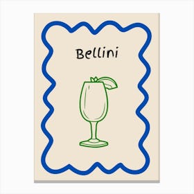 Bellini Doodle Poster Blue & Green Canvas Print