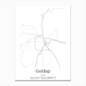 Goldap,Poland Minimalist Map Canvas Print