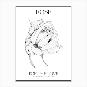 Rose Line Drawing 3 Poster Canvas Print