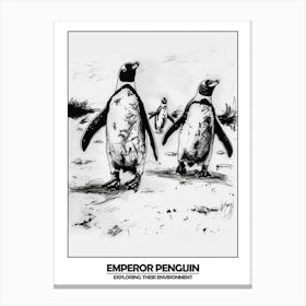 Penguin Exploring Their Environment Poster 1 Canvas Print