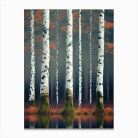 Birch Trees In Autumn 22 Canvas Print