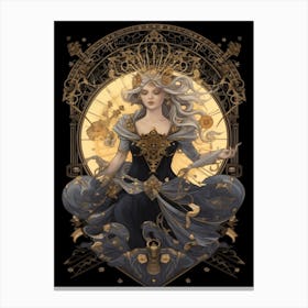 Aphrodite Black And Gold 4 Canvas Print