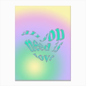 All You Need Is Love Y2k Aesthetic Canvas Print