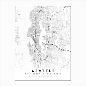 Seattle Washington USA White Map Lienzos