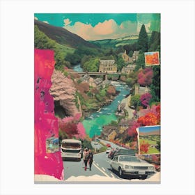 Devon   Retro Collage Style 1 Canvas Print