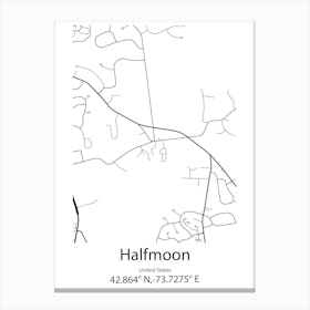 Halfmoon Bay,New Zealand Minimalist Map Canvas Print