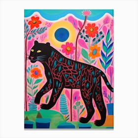 Maximalist Animal Painting Panther 1 Canvas Print