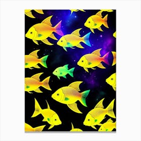 Yellow Fish In Space Canvas Print