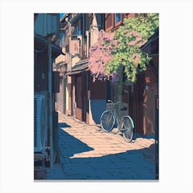 Japanese Poster Of An Alley In Kyoto During The Summer Stampe su tela