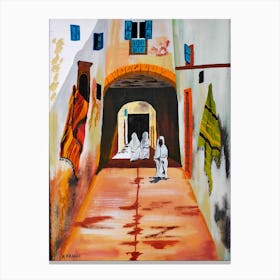 painting water color Street In Morocco Canvas Print