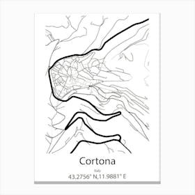 Cortona,Italy Minimalist Map Canvas Print