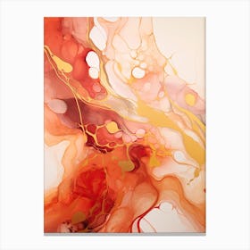Red, Orange, Gold Flow Asbtract Painting 0 Canvas Print