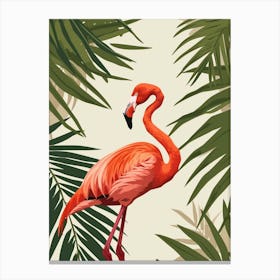 Greater Flamingo Ra Lagartos Yucatan Mexico Tropical Illustration 3 Canvas Print