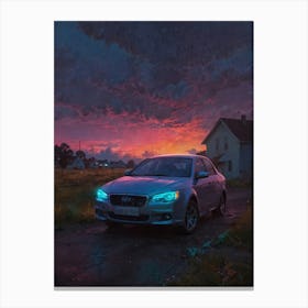 Sunset Car Canvas Print