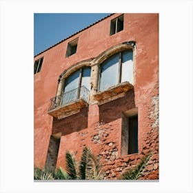 Red house in Eivissa // Ibiza Travel Photography Canvas Print