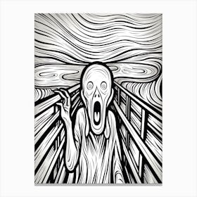 Line Art Inspired By The Scream 6 Canvas Print