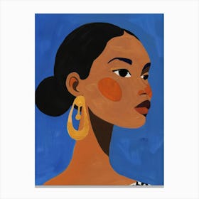 African Woman With Gold Earrings 1 Canvas Print