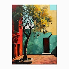 Tree In The Courtyard, Mexico Canvas Print
