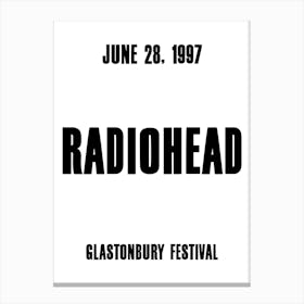 Radiohead 1997 Concert Poster Canvas Print