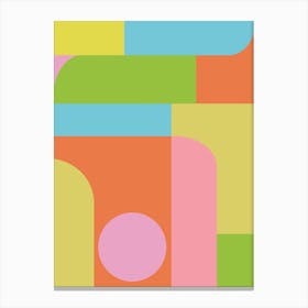 Modern Geometric Shapes In Spring Yellow and Orange Canvas Print