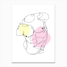 Single Line Drawing Man Body - Line Art Canvas Print