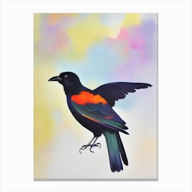 Crow Watercolour Bird Canvas Print