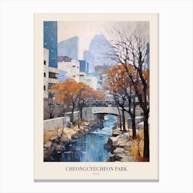 Winter City Park Poster Cheonggyecheon Park Seoul 1 Canvas Print