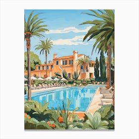 The Resort At Pelican Hill   Newport Beach, California   Resort Storybook Illustration 1 Canvas Print