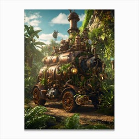 Steam Train In The Jungle Canvas Print