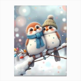 Winter Buddys: The Frosty Friendship Canvas Print