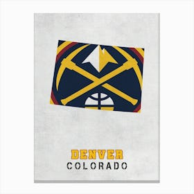 Denver Nuggets Denver Colorado State Map Canvas Print