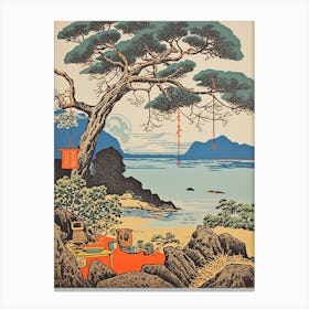 Amami Oshima, Japan Vintage Travel Art 2 Canvas Print